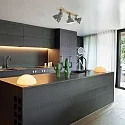 Mexlite Plafondarmatuur GEARWOOD 3-vlams, instelbaar E27 IP20, groen, glanzend dimbaar