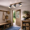 Mexlite Plafondarmatuur GEARWOOD 3-vlams, instelbaar E27 IP20, groen, glanzend dimbaar