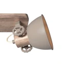 Mexlite ceiling luminaire GEARWOOD 3 flames E27 IP20, taupe dimmable