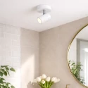 Mexlite Badkamerarmatuur UPROUND 1-vlams, cilindrisch, Dim-To-Warm, instelbaar GU10 IP44, wit mat dimbaar