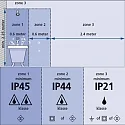 Mexlite Badkamerarmatuur UPROUND 1-vlams, cilindrisch, Dim-To-Warm, instelbaar GU10 IP44, wit mat dimbaar