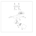 Mexlite Badkamerarmatuur UPROUND 1-vlams, cilindrisch, Dim-To-Warm, instelbaar GU10 IP44, wit mat dimbaar
