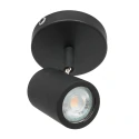 Badkamerarmatuur UPROUND 1-vlams, cilindrisch, Dim-To-Warm, instelbaar GU10 IP44, zwart mat dimbaar