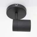 Mexlite Badkamerarmatuur UPROUND 1-vlams, cilindrisch, Dim-To-Warm, instelbaar GU10 IP44, zwart mat dimbaar