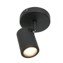 Mexlite Badkamerarmatuur UPROUND 1-vlams, cilindrisch, Dim-To-Warm, instelbaar GU10 IP44, zwart mat dimbaar