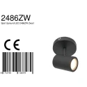 Mexlite Badkamerarmatuur UPROUND 1-vlams, cilindrisch, Dim-To-Warm, instelbaar GU10 IP44, zwart mat dimbaar