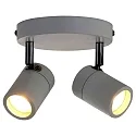 Badkamerarmatuur UPROUND 2-vlams, cilindrisch, Dim-To-Warm, instelbaar GU10 IP44, wit mat dimbaar