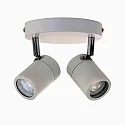 Mexlite Badkamerarmatuur UPROUND 2-vlams, cilindrisch, Dim-To-Warm, instelbaar GU10 IP44, wit mat dimbaar