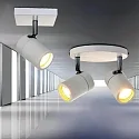 Mexlite Badkamerarmatuur UPROUND 2-vlams, cilindrisch, Dim-To-Warm, instelbaar GU10 IP44, wit mat dimbaar