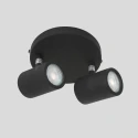 Mexlite Badkamerarmatuur UPROUND 2-vlams, cilindrisch, instelbaar GU10 IP44, zwart mat dimbaar