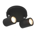 Mexlite Badkamerarmatuur UPROUND 2-vlams, cilindrisch, instelbaar GU10 IP44, zwart mat dimbaar