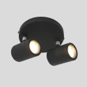 Mexlite Badkamerarmatuur UPROUND 2-vlams, cilindrisch, instelbaar GU10 IP44, zwart mat dimbaar