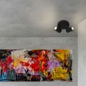 Mexlite Badkamerarmatuur UPROUND 2-vlams, cilindrisch, instelbaar GU10 IP44, zwart mat dimbaar