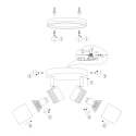 Mexlite Badkamerarmatuur UPROUND 2-vlams, cilindrisch, instelbaar GU10 IP44, zwart mat dimbaar