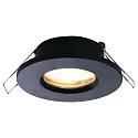 Steinhauer recessed luminaire PÉLITE SPOT round, rigid, with open cable GU10 IP44, black matt dimmable