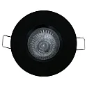 Steinhauer recessed luminaire PÉLITE SPOT round, rigid, with open cable GU10 IP44, black matt dimmable