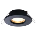 Steinhauer Inbouwarmatuur PÉLITE SPOT rond, stijf, met open kabel GU10 IP44, zwart mat dimbaar