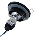 Steinhauer recessed luminaire PÉLITE SPOT round, rigid, with open cable GU10 IP44, black matt dimmable