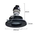 Steinhauer recessed luminaire PÉLITE SPOT round, rigid, with open cable GU10 IP44, black matt dimmable