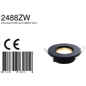 Steinhauer Inbouwarmatuur PÉLITE SPOT rond, stijf, met open kabel GU10 IP44, zwart mat dimbaar
