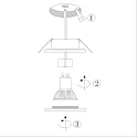 Steinhauer recessed luminaire PÉLITE SPOT round, rigid, with open cable GU10 IP44, black matt dimmable