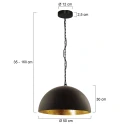 Steinhauer Pendelarmatuur SEMICIRKEL 1-vlams, groot, halfrond E27 IP20, zwart mat dimbaar