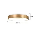 Plafondarmatuur RINGLEDE - Ø 38CM rond, medium, direct / indirect IP20, goud dimbaar