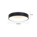 Steinhauer Plafondarmatuur RINGLEDE - Ø 38CM rond, medium, direct / indirect IP20, zwart mat dimbaar