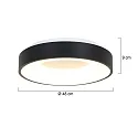 Steinhauer ceiling luminaire RINGLEDE - Ø 48CM large, round, direct / indirect IP20, black matt dimmable