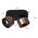 Mexlite ceiling luminaire FEZ 2 flames IP20, bronze dimmable