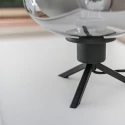 Steinhauer Tafelarmatuur REFLEXION - Ø 22CM 1-vlams, plat, met schakelaar, met stekker E27 IP20, zwart mat 