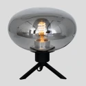 Steinhauer Tafelarmatuur REFLEXION - Ø 22CM 1-vlams, plat, met schakelaar, met stekker E27 IP20, zwart mat 