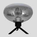 Steinhauer Tafelarmatuur REFLEXION - Ø 22CM 1-vlams, plat, met schakelaar, met stekker E27 IP20, zwart mat 