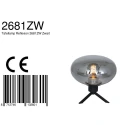 Steinhauer Tafelarmatuur REFLEXION - Ø 22CM 1-vlams, plat, met schakelaar, met stekker E27 IP20, zwart mat 