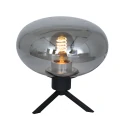 Steinhauer Tafelarmatuur REFLEXION - Ø 22CM 1-vlams, plat, met schakelaar, met stekker E27 IP20, zwart mat 