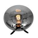 Steinhauer Tafelarmatuur REFLEXION - Ø 22CM 1-vlams, plat, met schakelaar, met stekker E27 IP20, zwart mat 