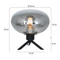 Steinhauer Tafelarmatuur REFLEXION - Ø 22CM 1-vlams, plat, met schakelaar, met stekker E27 IP20, zwart mat 