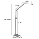 Staande lamp SERENADE CCT Switch, instelbaar, met aanraakdimmer IP20, aluminium geborsteld dimbaar