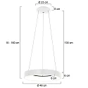 Steinhauer Pendelarmatuur RINGLEDE - Ø 48CM groot, rond, direct / indirect IP20, wit mat dimbaar