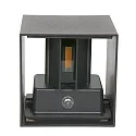 Steinhauer Wandarmatuur LOGAN up down, cubusvorm, instelbaar, met helderheidssensor, schakelbaar IP54, zwart mat 