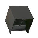 Steinhauer Wandarmatuur LOGAN up down, cubusvorm, instelbaar, met helderheidssensor, schakelbaar IP54, zwart mat 