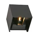 Steinhauer Wandarmatuur LOGAN up down, cubusvorm, instelbaar, met helderheidssensor, schakelbaar IP54, zwart mat 