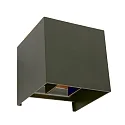 Steinhauer Wandarmatuur LOGAN up down, cubusvorm, instelbaar, met helderheidssensor, schakelbaar IP54, zwart mat 