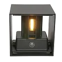 Steinhauer Wandarmatuur LOGAN up down, cubusvorm, instelbaar, met helderheidssensor, schakelbaar IP54, zwart mat 