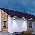 Steinhauer Wandarmatuur LOGAN up down, cubusvorm, instelbaar, met helderheidssensor, schakelbaar IP54, zwart mat 