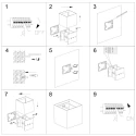 Steinhauer Wandarmatuur LOGAN up down, cubusvorm, instelbaar, met helderheidssensor, schakelbaar IP54, zwart mat 