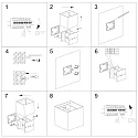 Steinhauer Wandarmatuur LOGAN up down, cubusvorm, instelbaar, met helderheidssensor, schakelbaar IP54, zwart mat 