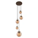 Steinhauer Pendelarmatuur BOLLIQUE 5-vlams E27 IP20, cacao dimbaar