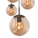 Steinhauer Pendelarmatuur BOLLIQUE 5-vlams E27 IP20, cacao dimbaar