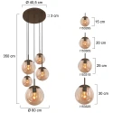 Steinhauer Pendelarmatuur BOLLIQUE 5-vlams E27 IP20, cacao dimbaar